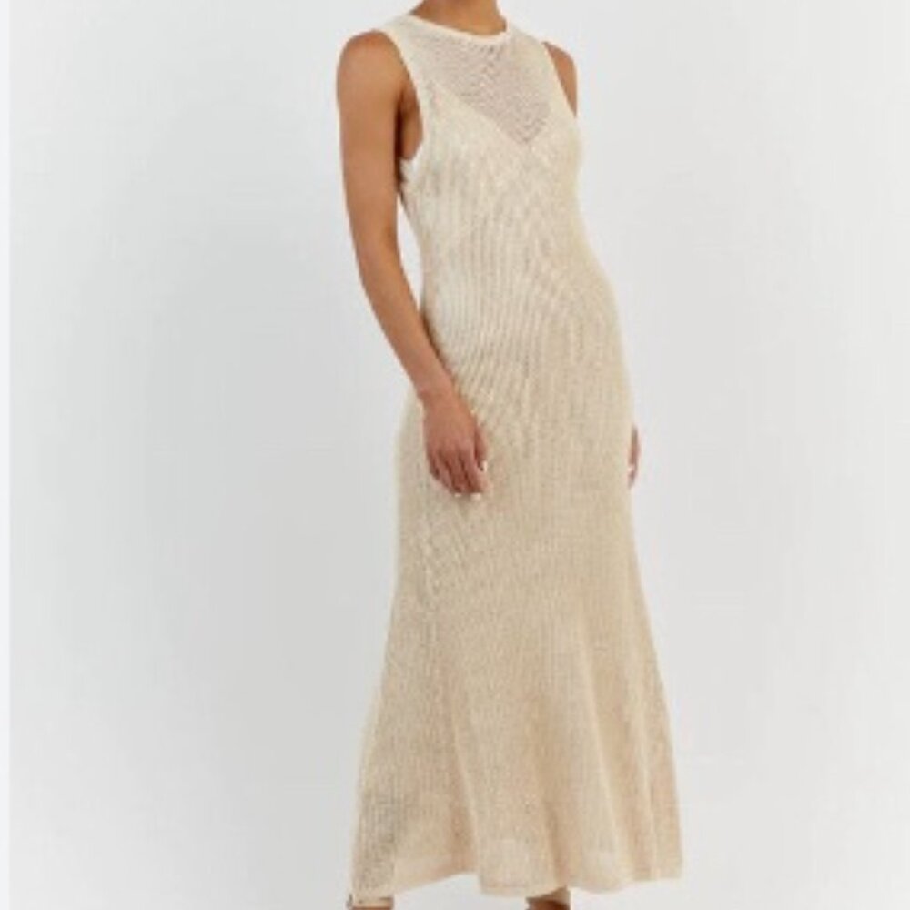 Dissh OPHELIA NATURAL CROCHET MAXI DRESS - Picture 2 of 3